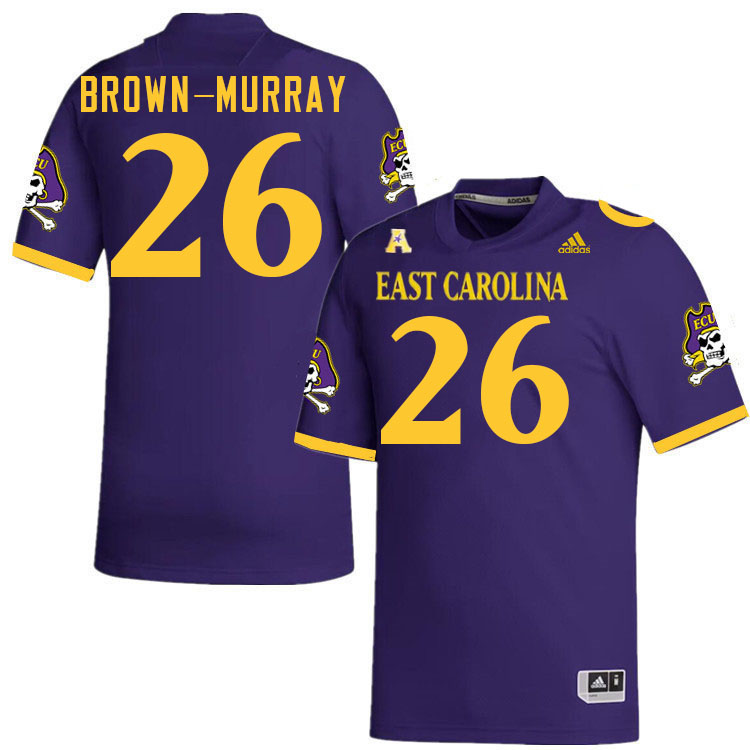 Men #26 Isaiah Brown-Murray ECU Pirates 2023 College Football Jerseys Stitched-Purple - Click Image to Close